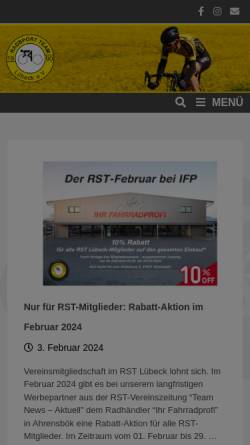 Vorschau der mobilen Webseite www.rst-luebeck.de, Radsport Team Lübeck e.V.