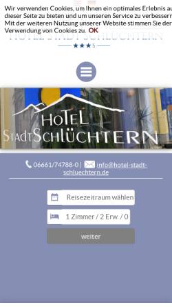 Vorschau der mobilen Webseite www.hotel-stadt-schluechtern.de, Akzent Hotel Stadt Schlüchtern