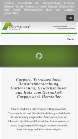 Vorschau der mobilen Webseite www.garnuka.de, Garnuka Carportwerk, Torsten Just