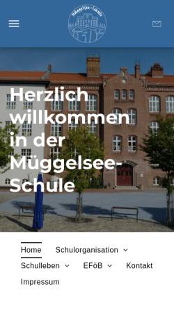 Vorschau der mobilen Webseite www.mueggelsee-grundschule.de, Müggelsee-Grundschule
