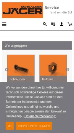 Vorschau der mobilen Webseite www.schrauben-jaeger.de, AG Schrauben-Jäger