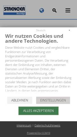 Vorschau der mobilen Webseite www.strenger-gmbh.de, Heinrich Strenger GmbH
