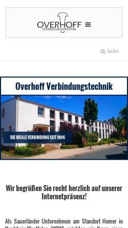 Vorschau der mobilen Webseite www.overhoff.de, Overhoff Verbindungstechnik GmbH