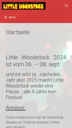 Vorschau der mobilen Webseite www.littlewoodstock.de, Little Woodstock