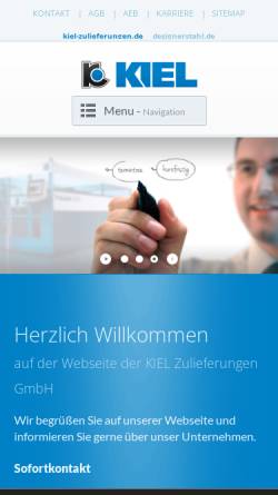 Vorschau der mobilen Webseite www.kiel-zulieferungen.de, KIEL Zulieferungen GmbH