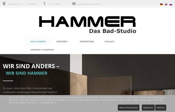 Vorschau von www.bad-studio-hammer.com, Hammer Bäder und Heizungs GmbH