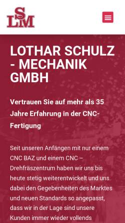 Vorschau der mobilen Webseite www.lsm-schulz.de, LSM Lothar Schulz Mechanik GmbH