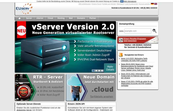 Vorschau von www.euserv.com, ISPpro Internet KG