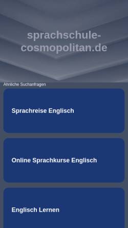 Vorschau der mobilen Webseite www.sprachschule-cosmopolitan.de, Sprachschule Cosmopolitan