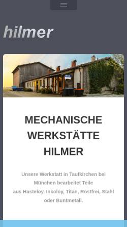 Vorschau der mobilen Webseite www.hilmer-kg.de, Mechanische Werkstätte Hilmer KG