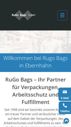 Vorschau der mobilen Webseite www.rugo.de, RuGo-Bag's GmbH