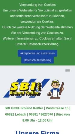 Vorschau der mobilen Webseite sbi-sanierung.de, SBI GmbH Roland Keßler