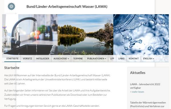 Vorschau von www.lawa.de, Bund/Länder-Arbeitsgemeinschaft Wasser - LAWA