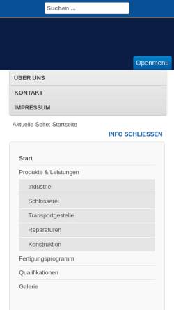 Vorschau der mobilen Webseite www.niethammer-metall.de, Niethammer Metall- und Maschinenbau GmbH