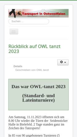 Vorschau der mobilen Webseite www.owl-tanzt.de, OWL tanzt