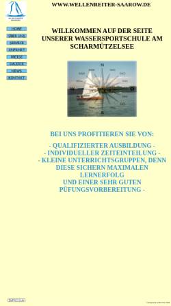 Vorschau der mobilen Webseite www.wellenreiter-saarow.de, Die Wellenreiter, Wassersportschule am Cecilienpark