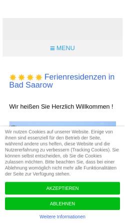 Vorschau der mobilen Webseite www.ferienresidenzen-bad-saarow.de, Ferienresidenzen in Bad Saarow am Scharmützelsee