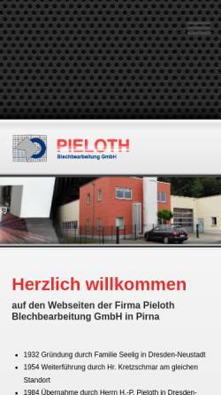 Vorschau der mobilen Webseite www.pieloth-blechbearbeitung.de, Pieloth Blechbearbeitung GmbH