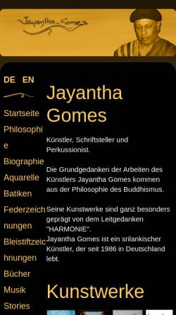 Vorschau der mobilen Webseite www.jayantha-gomes.de, Jayantha Gomes