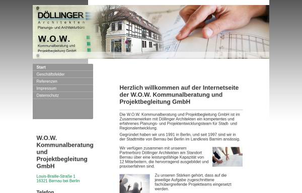 Vorschau von www.wow-bernau.de, W.O.W. Kommunalberatung und Projektbegleitung GmbH