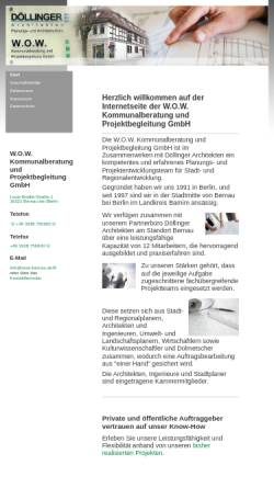 Vorschau der mobilen Webseite www.wow-bernau.de, W.O.W. Kommunalberatung und Projektbegleitung GmbH