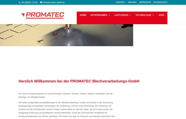 Vorschau von www.promatec-gmbh.de, Promatec Blechverarbeitungs-GmbH