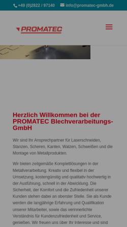 Vorschau der mobilen Webseite www.promatec-gmbh.de, Promatec Blechverarbeitungs-GmbH