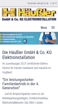 Vorschau der mobilen Webseite www.haeussler-kg.de, Häußler KG