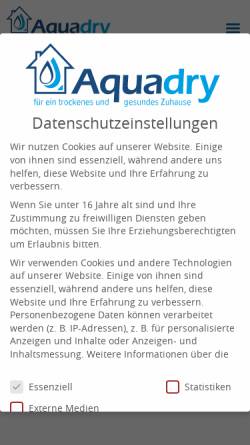 Vorschau der mobilen Webseite www.aquadry.de, Klaus Wist GmbH & Co. KG