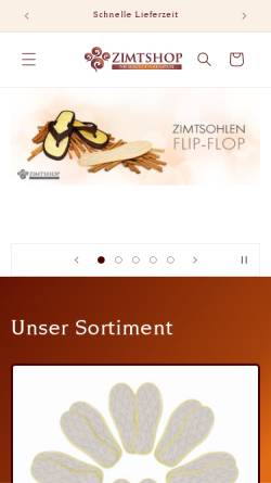 Vorschau der mobilen Webseite www.zimtshop.ch, Zimtshop Eigenheer