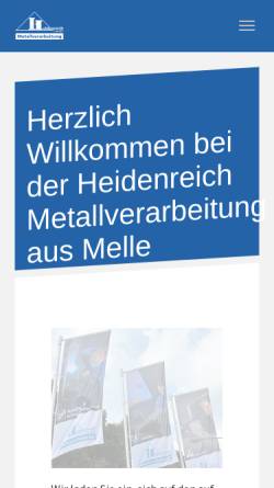Vorschau der mobilen Webseite www.heidenreich-metall.de, Reinhard Heidenreich