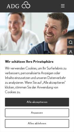 Vorschau der mobilen Webseite www.adgonline.de, Akademie Deutscher Genossenschaften ADG e.V.