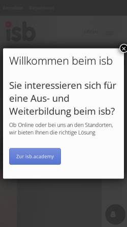 Vorschau der mobilen Webseite www.isb.de, ISB – Institut für Schulung und Beruf