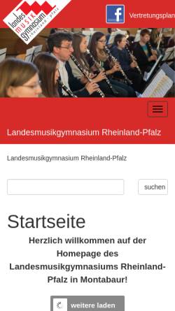 Vorschau der mobilen Webseite www.musikgymnasium.de, Landesmusikgymnasium Rheinland-Pfalz - Peter-Altmeier-Gymnasium Montabaur