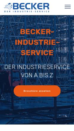 Vorschau der mobilen Webseite www.becker-industrie-service.de, Becker Industrie Service, Marco Becker