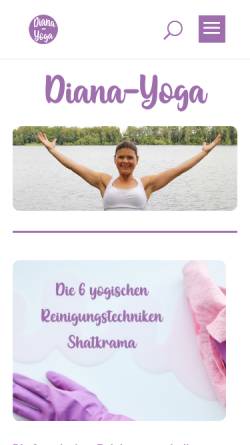 Vorschau der mobilen Webseite www.diana-yoga.de, Diana-Yoga