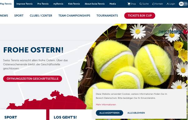 Vorschau von www.swisstennis.ch, Swiss Tennis
