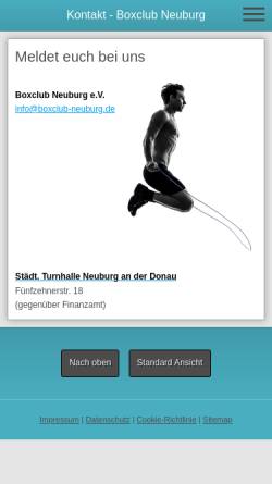 Vorschau der mobilen Webseite www.boxclub-neuburg.de, Box-Club Neuburg e. V.