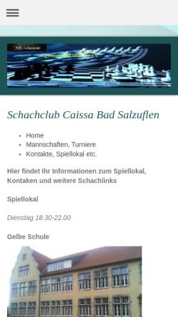 Vorschau der mobilen Webseite www.caissa-bad-salzuflen.de, Schachclub Caissa Bad Salzuflen e.V.