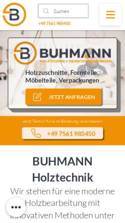 Vorschau der mobilen Webseite www.buhmann-gmbh.de, Buhmann GmbH
