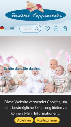 Vorschau der mobilen Webseite www.renates-puppenstube.de, Renate's Puppenstube GmbH