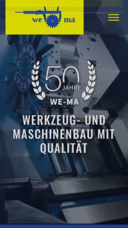 Vorschau der mobilen Webseite we-ma.de, We+Ma Werkzeug+Maschinenbau Gesellschaft m.b.H.