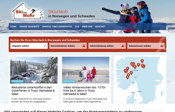 Vorschau von www.ski-und-mehr.de, Reiseveranstalter für Skireisen nach Skandinavien