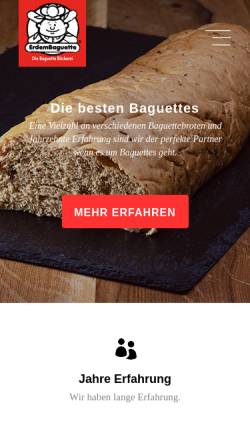Vorschau der mobilen Webseite www.erdem-baguette.de, Erdem - Die Baguettebäckerei