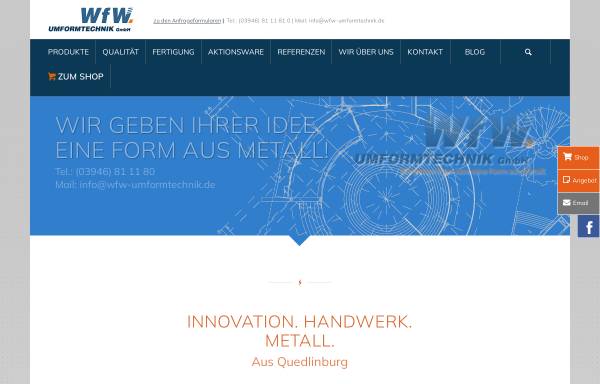 Vorschau von www.wfw-umformtechnik.de, WFW-Umformtechnik GmbH