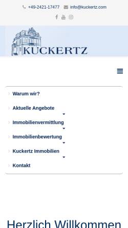 Vorschau der mobilen Webseite www.kuckertz-immobilien.de, Kuckertz Immobilienmaklergesellschaft mbH