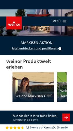 Vorschau der mobilen Webseite www.weinor.de, Weinor GmbH & Co. KG
