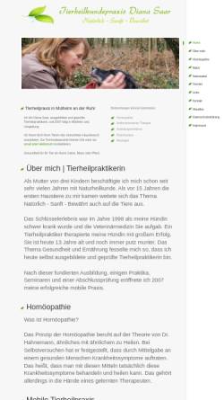 Vorschau der mobilen Webseite www.mobile-tierheilkundepraxis.de, Tierheilkundepraxis Diana Saar