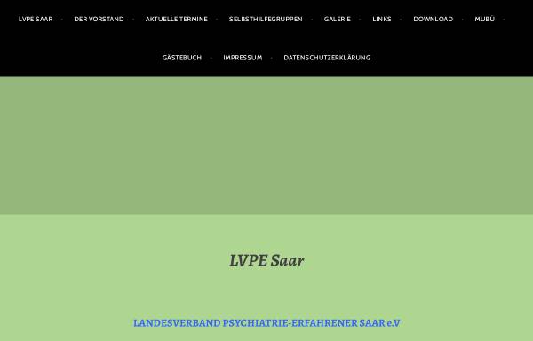 Vorschau von lvpesaar.de, LVPE Landesverband Psychiatrie-Erfahrener e.V.