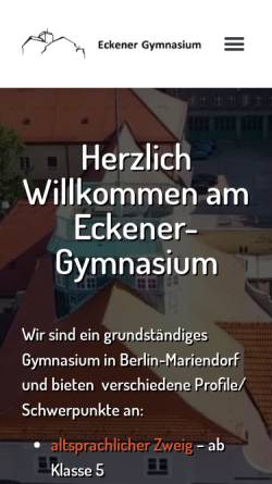 Vorschau der mobilen Webseite www.eckener-gymnasium.de, Eckener-Gymnasium